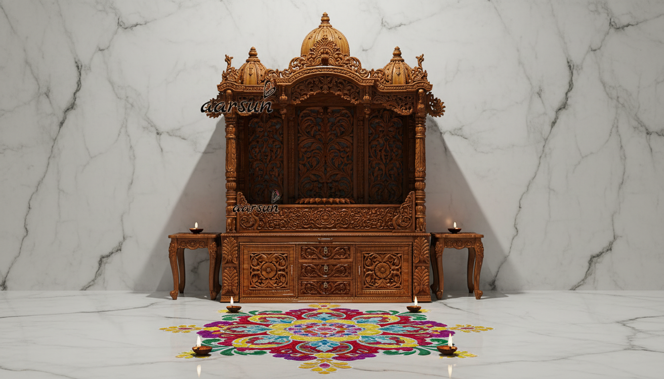 Luxury Wooden Temple with Drawer System
